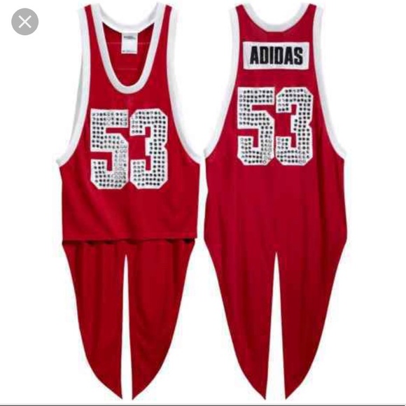 Jeremy Scott x Adidas | Red Tail Jersey Tank Top - Picture 1 of 8